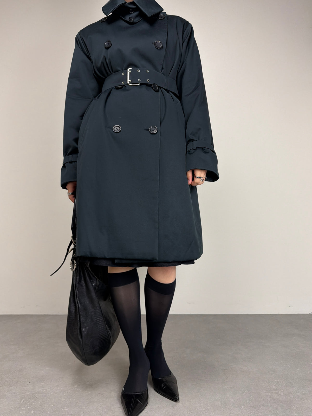 Trench Allegri blu con cintura