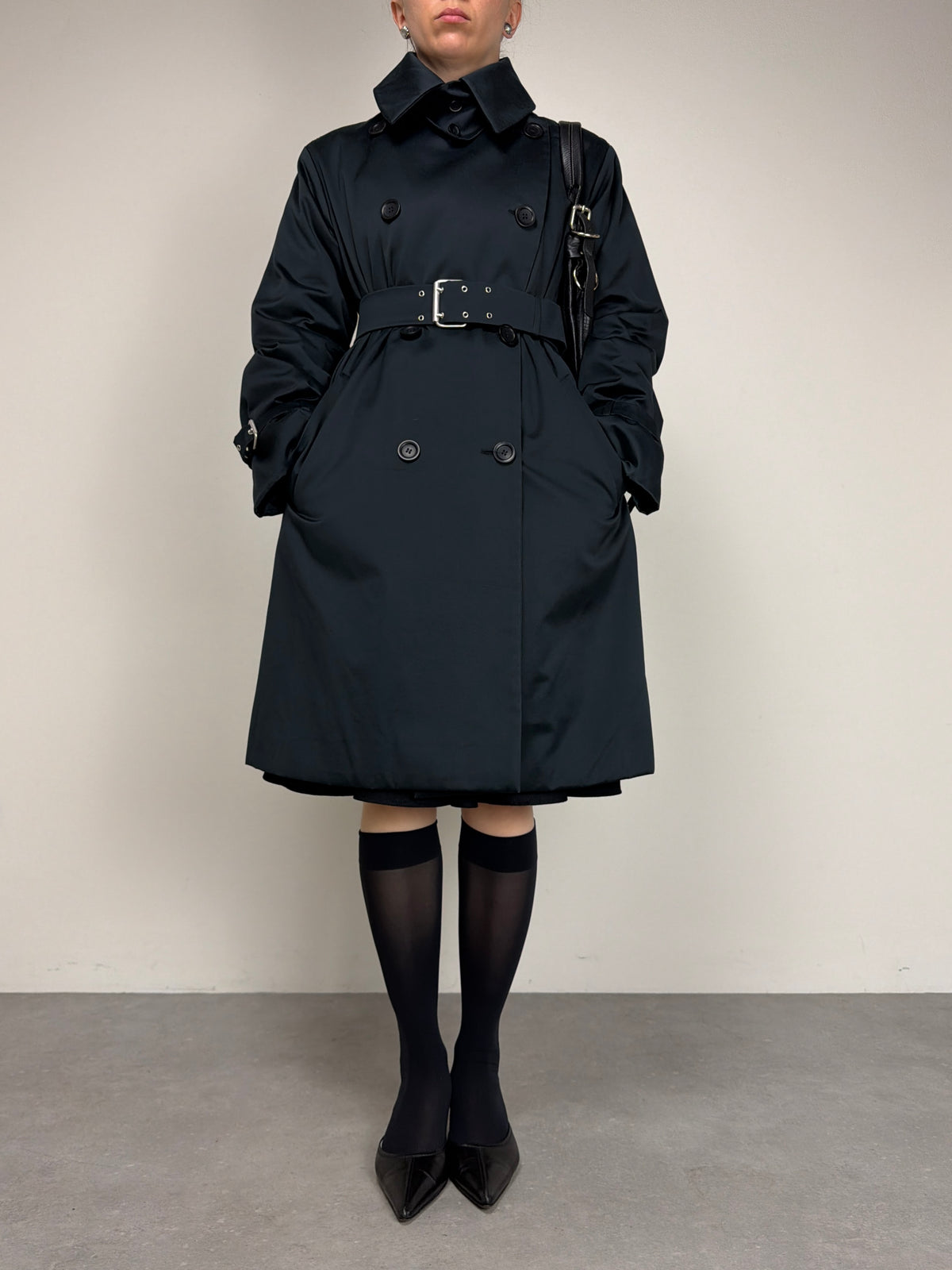 Trench Allegri blu con cintura