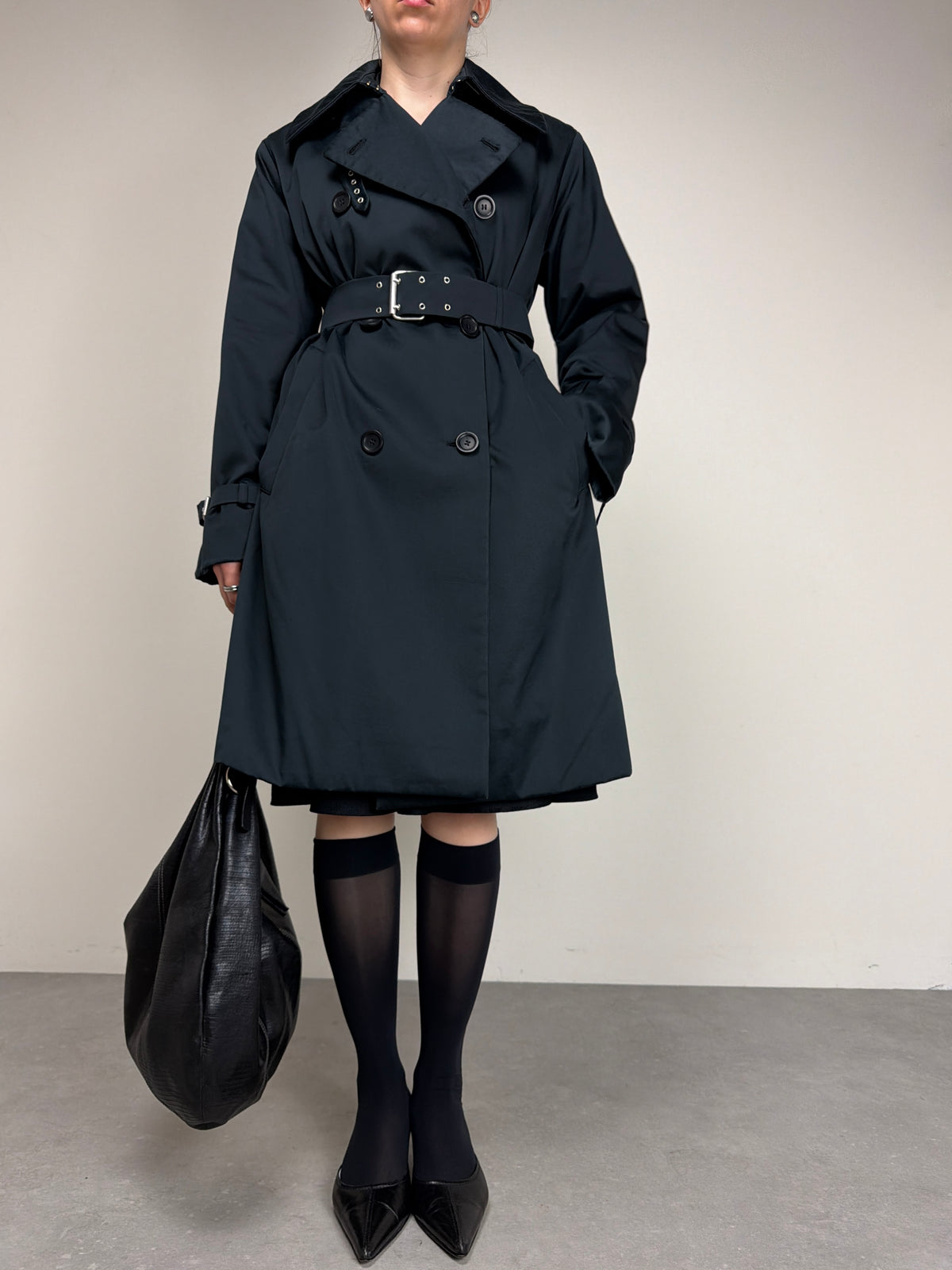 Trench Allegri blu con cintura
