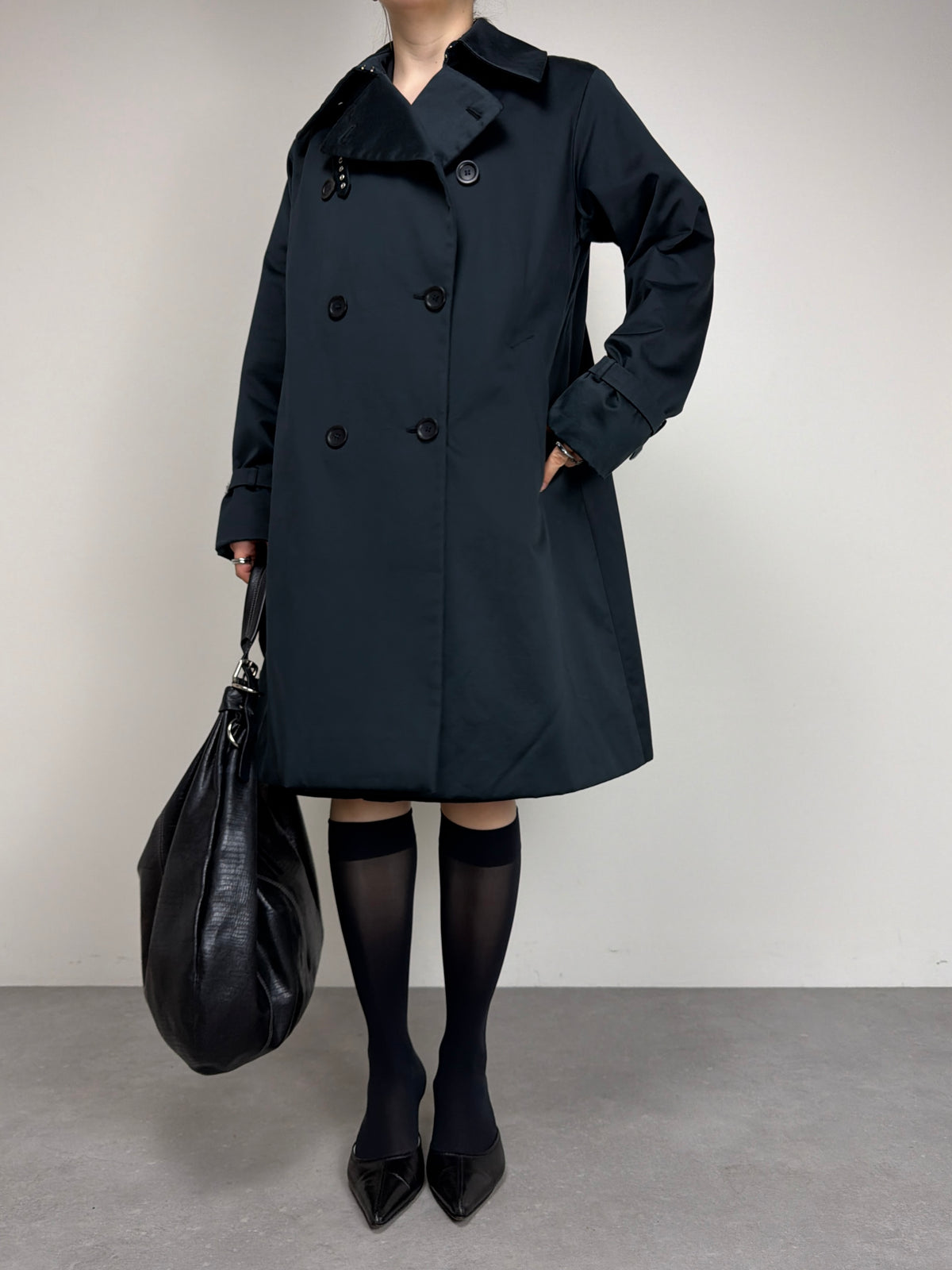 Trench Allegri blu con cintura