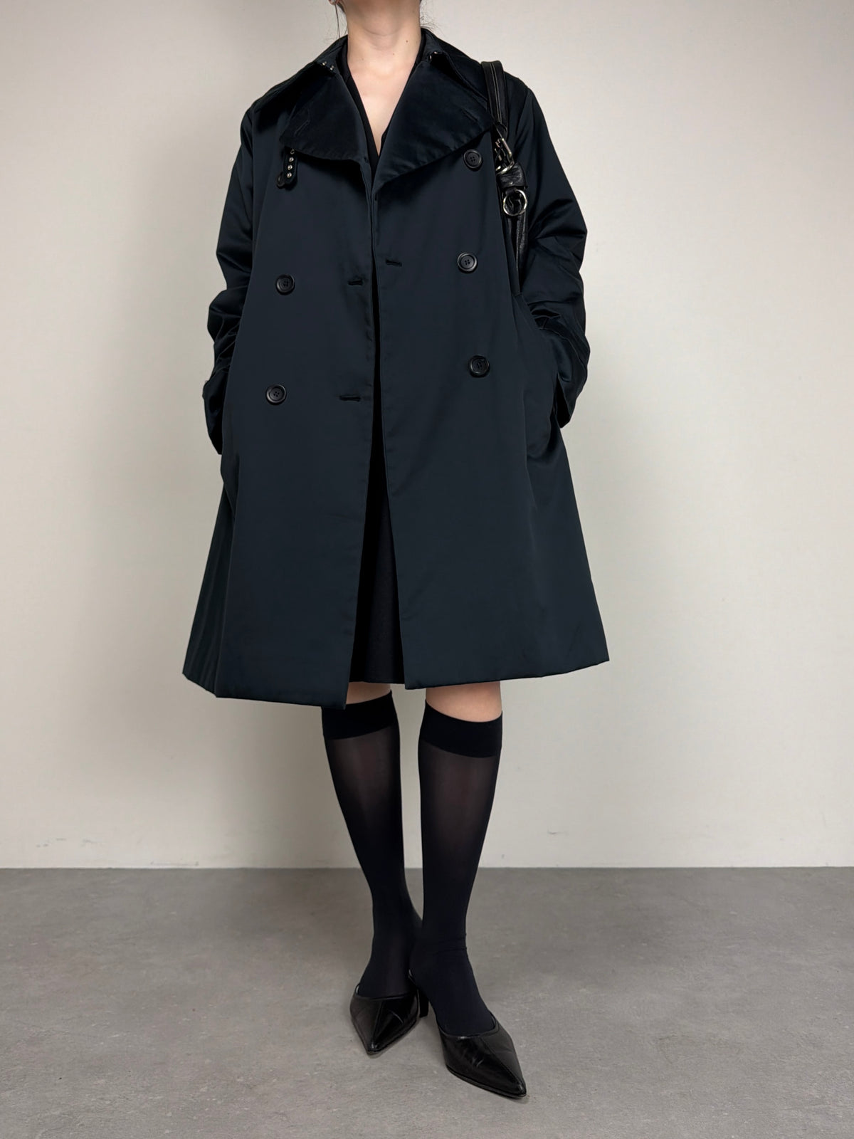 Trench Allegri blu con cintura