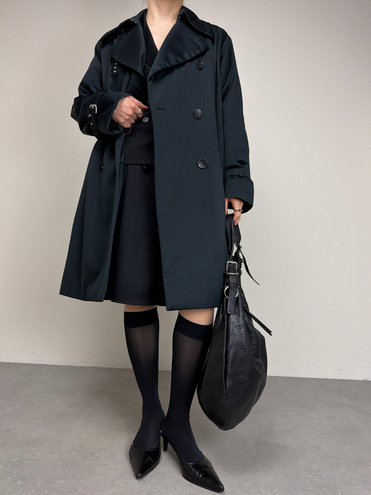 Trench Allegri blu con cintura