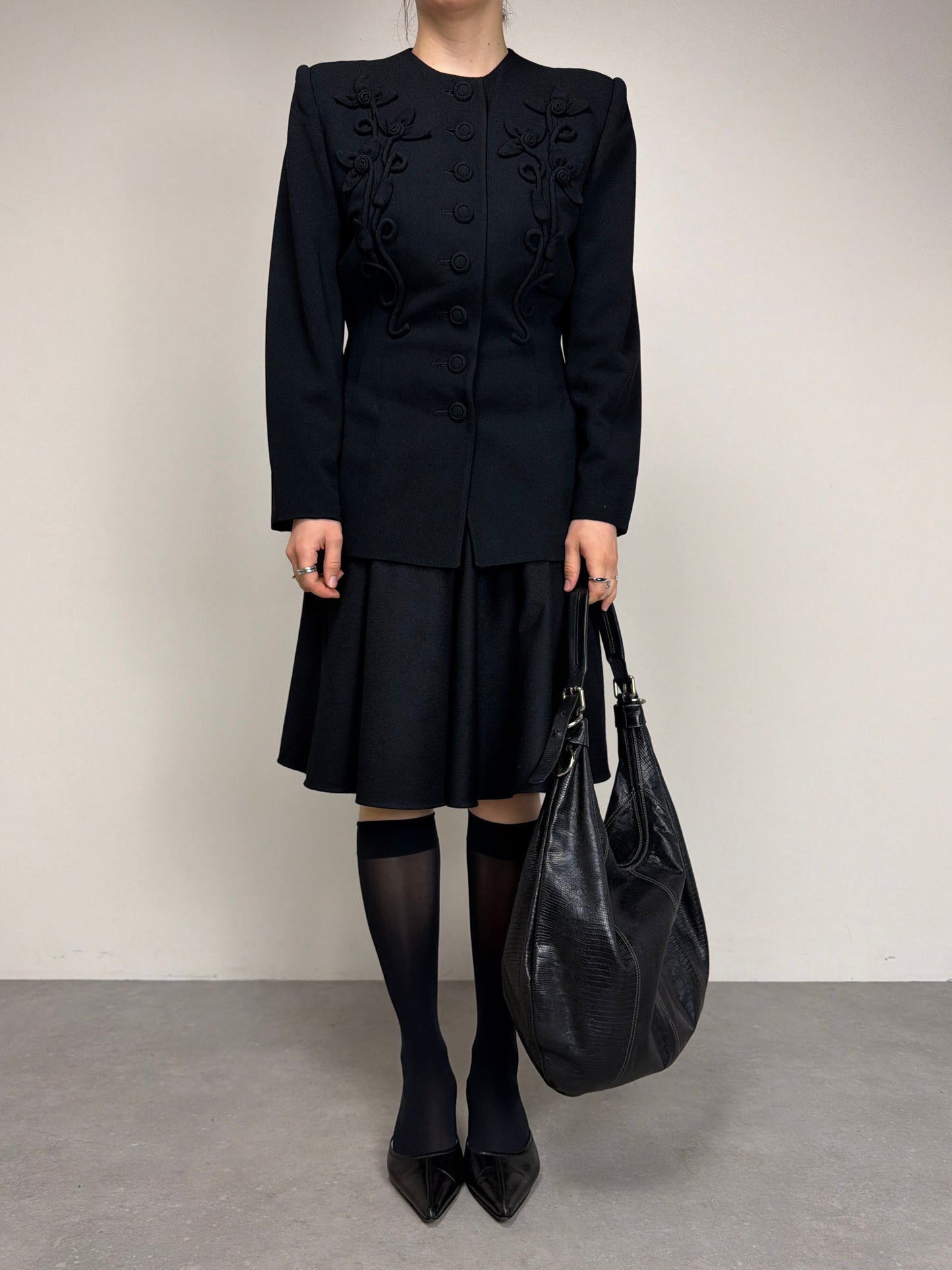 NORMA KAMALI blazer vintage con fiori applicati