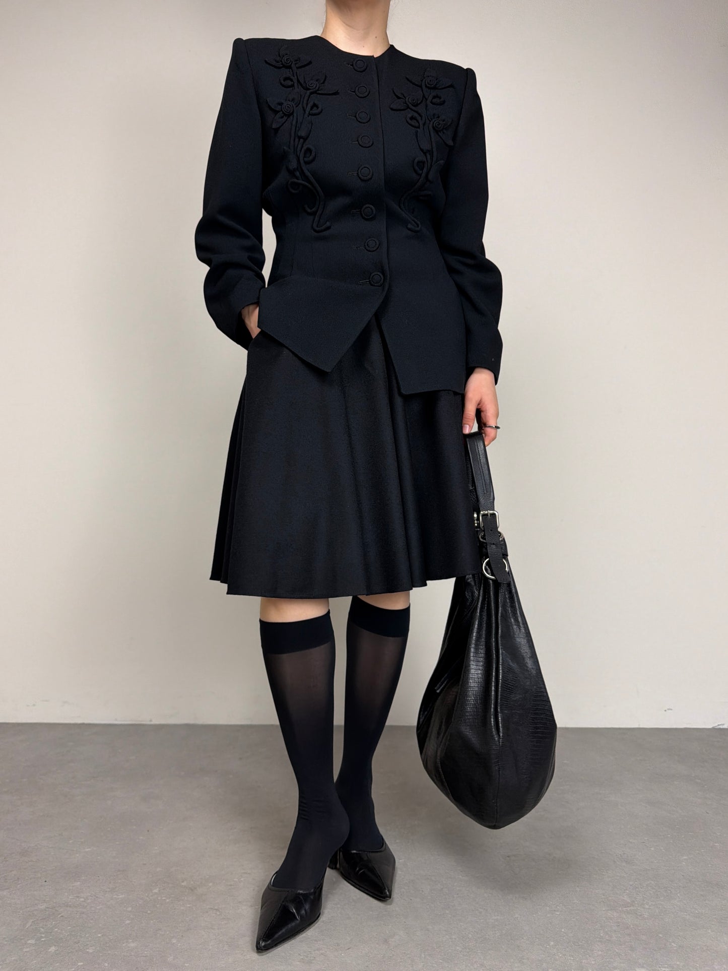 NORMA KAMALI blazer vintage con fiori applicati