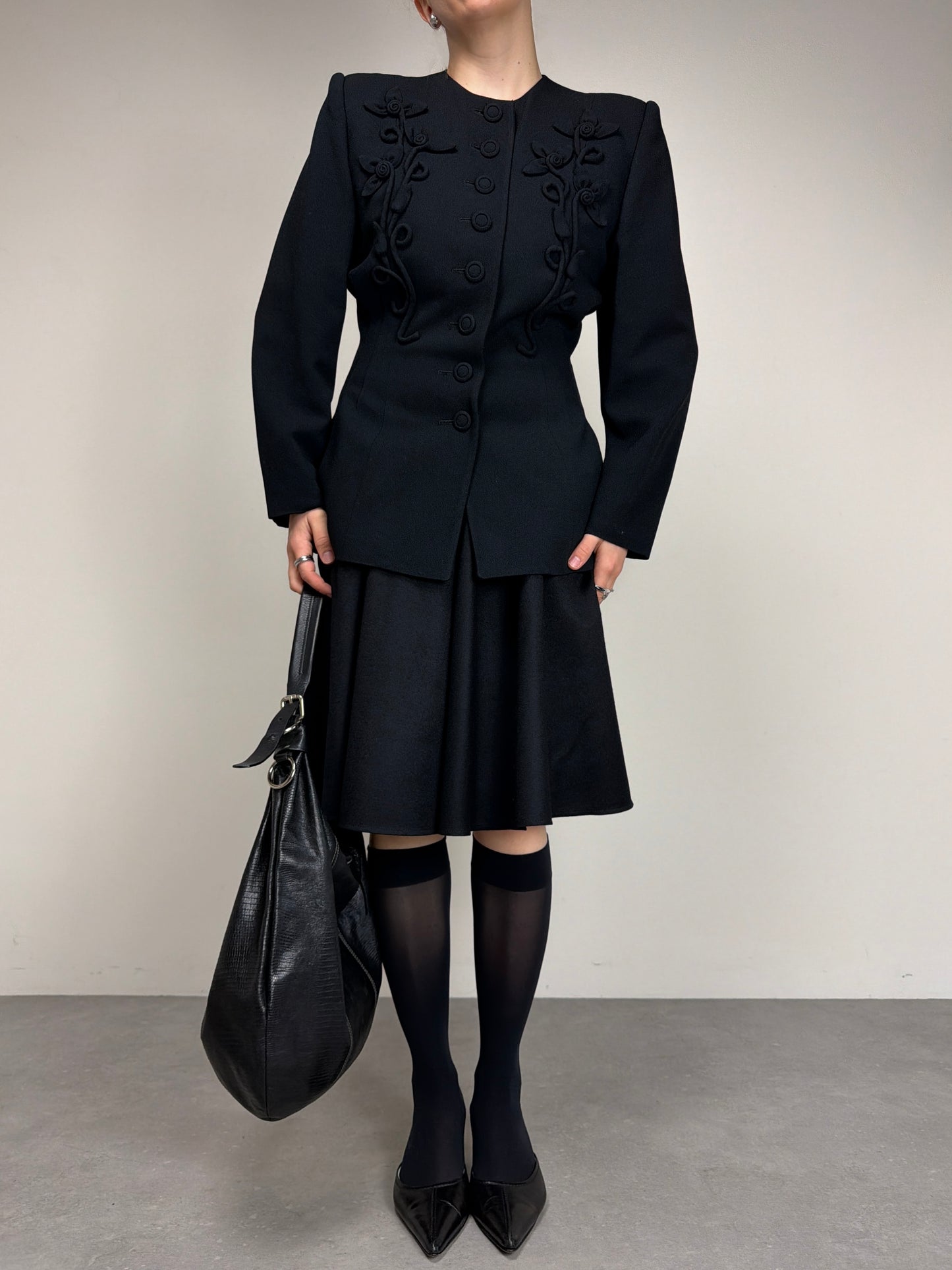 NORMA KAMALI blazer vintage con fiori applicati