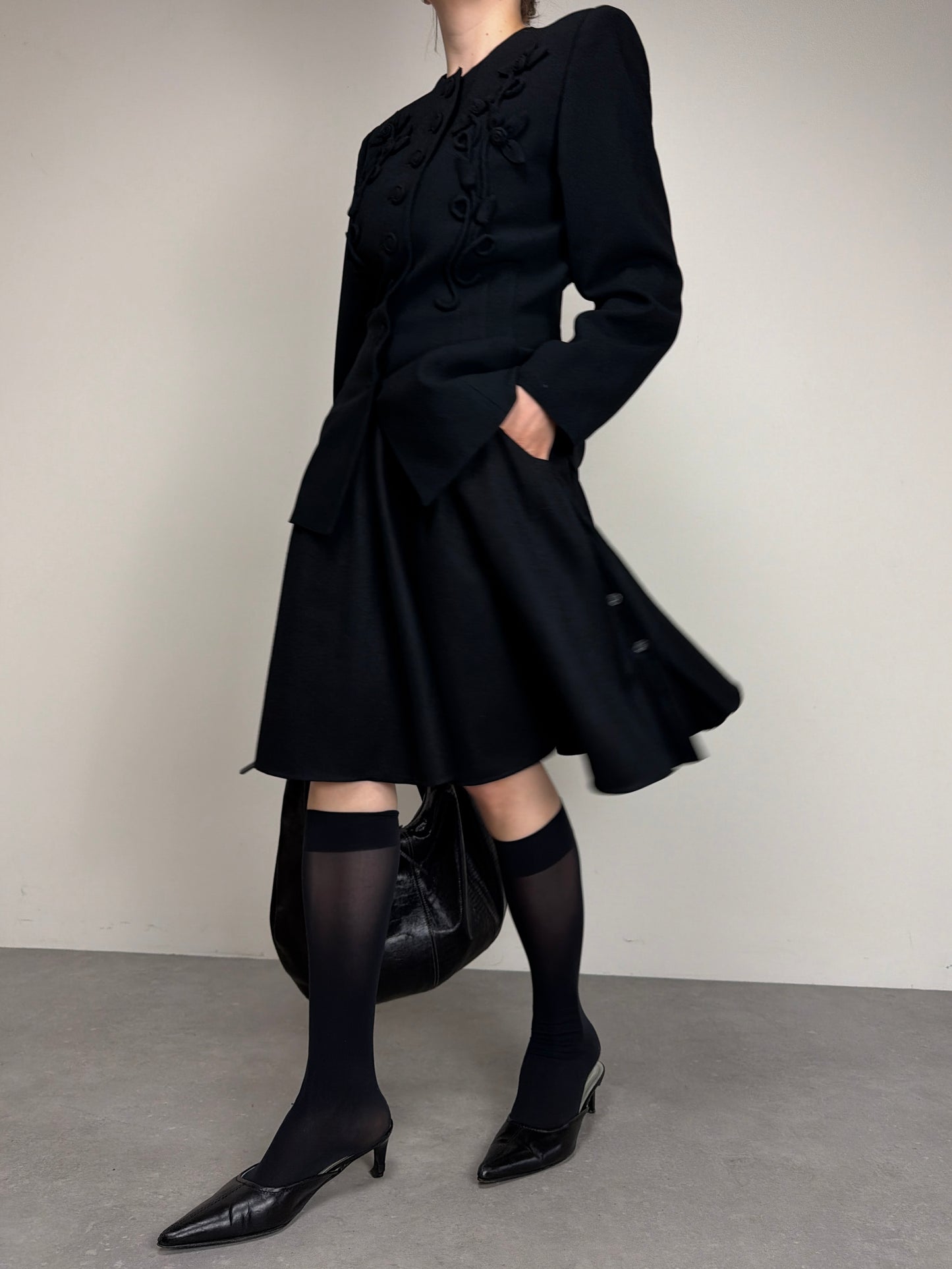 NORMA KAMALI blazer vintage con fiori applicati