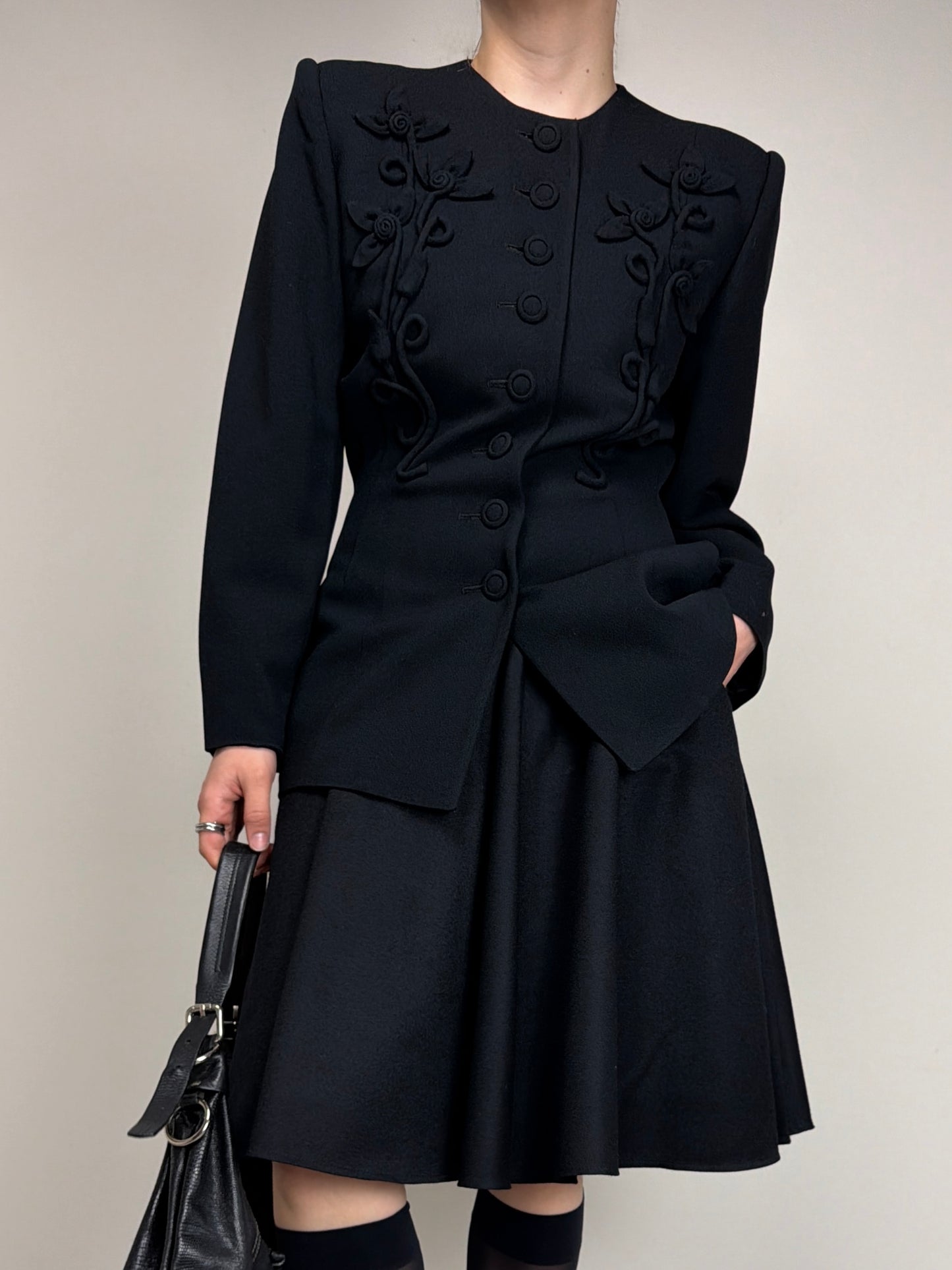 NORMA KAMALI blazer vintage con fiori applicati