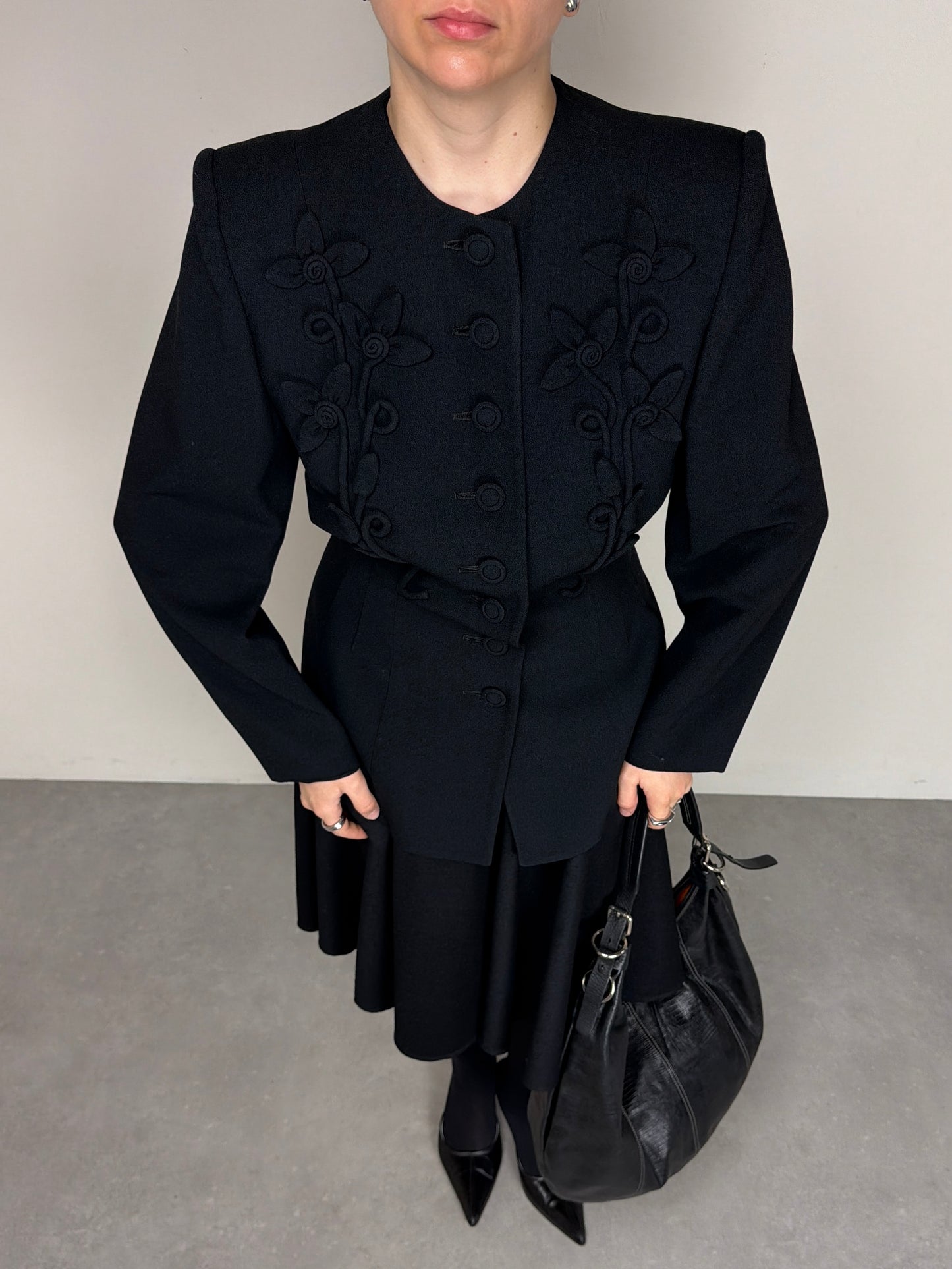 NORMA KAMALI blazer vintage con fiori applicati