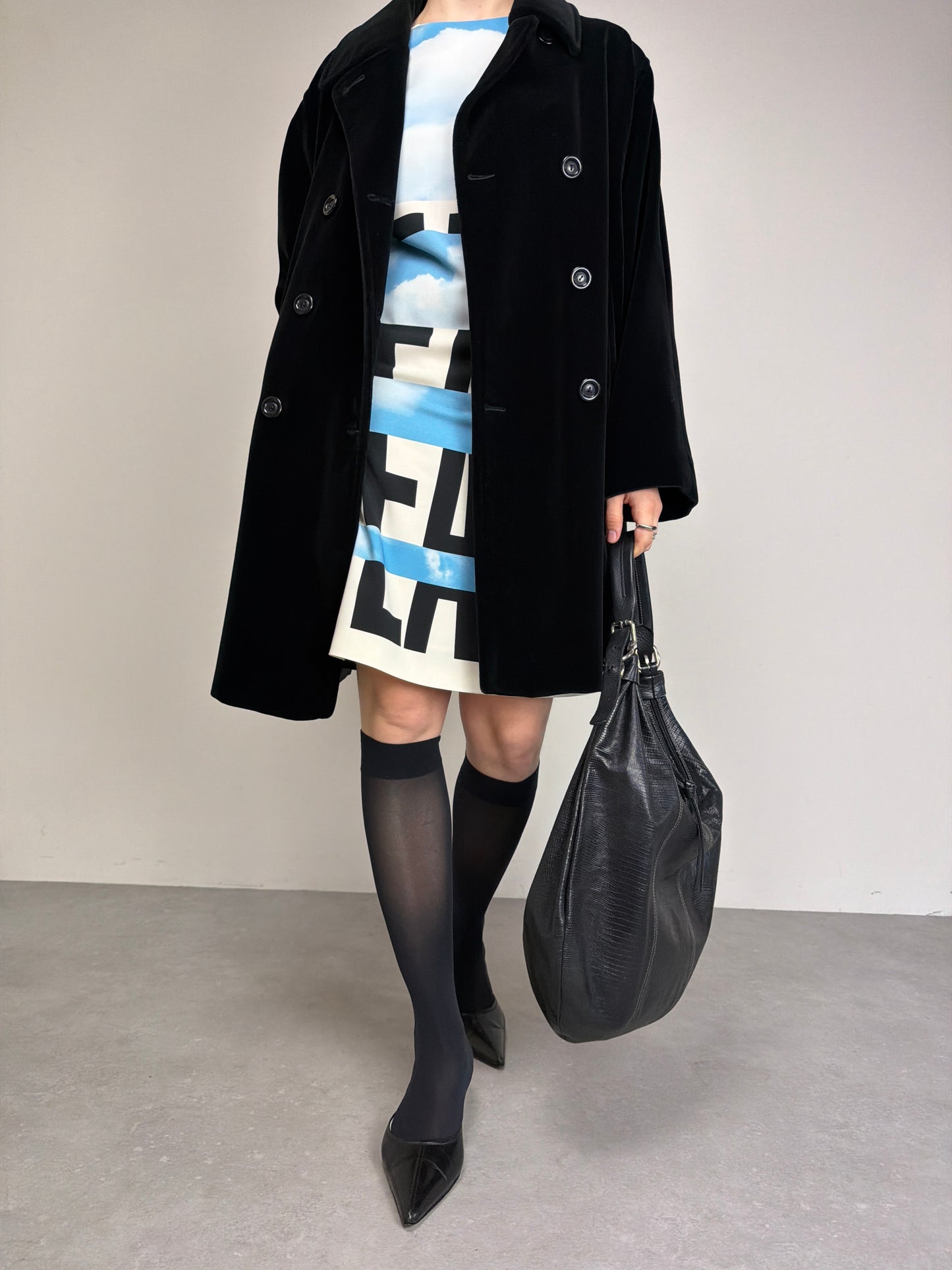 Giacca vintage in velluto di cotone nero