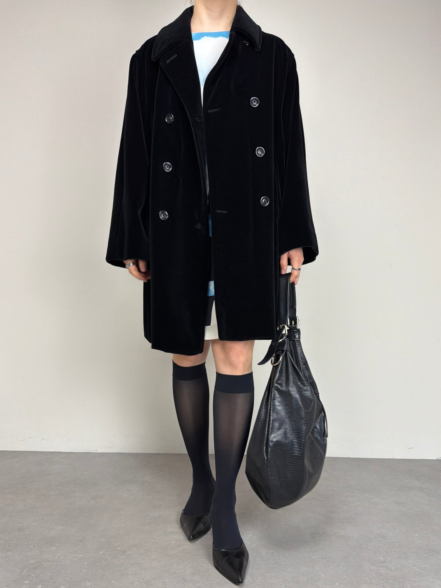 Giacca vintage in velluto di cotone nero