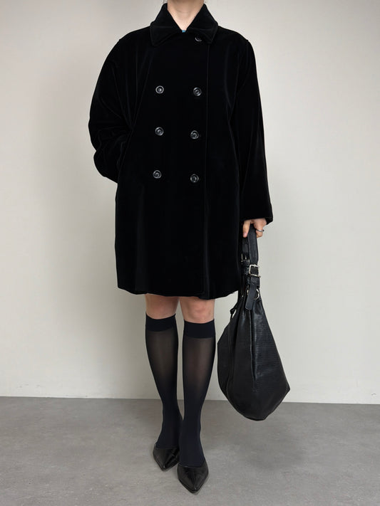 Giacca vintage in velluto di cotone nero