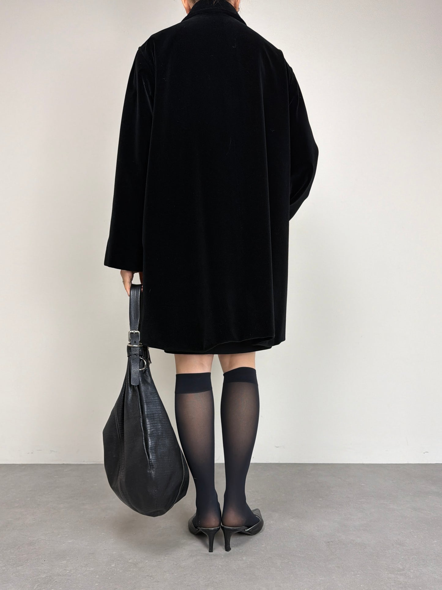 Giacca vintage in velluto di cotone nero