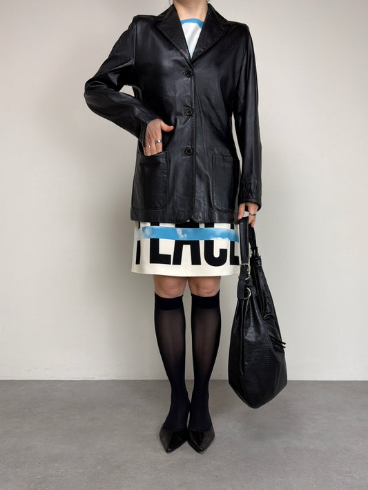 Blazer vintage in vera pelle