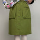 Gonna vintage verde oliva con tasconi