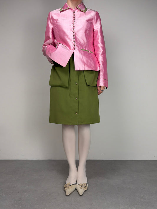 Giacchino in shantung di seta rosa