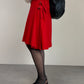 JIL SANDER gonna in lana con pieghe laterali
