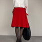 JIL SANDER gonna in lana con pieghe laterali