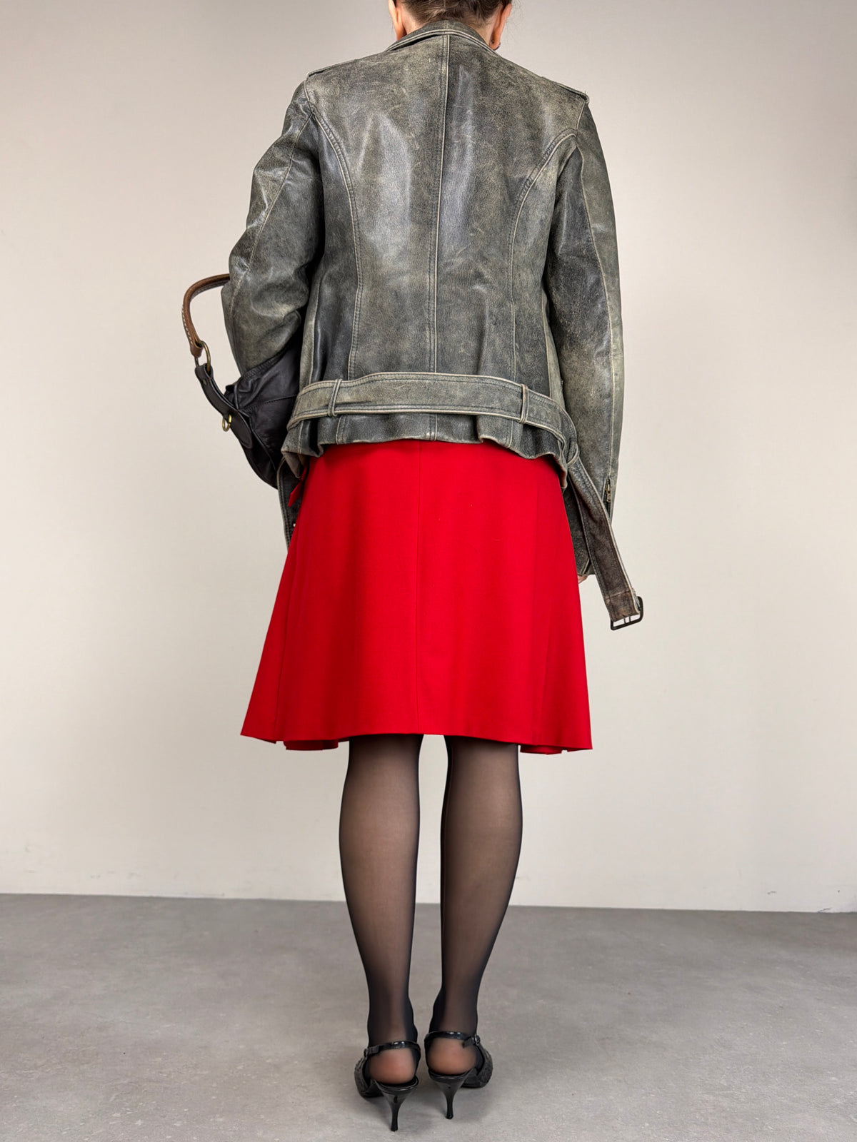 Chiodo vintage made in Italy in vera pelle effetto distressed