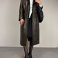 Trench in vera pelle marrone
