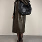 Trench in vera pelle marrone