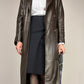 Trench in vera pelle marrone