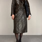 Trench in vera pelle marrone