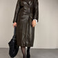 Trench in vera pelle marrone