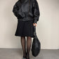 Bomber vintage in vera pelle nera