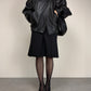 Bomber vintage in vera pelle nera