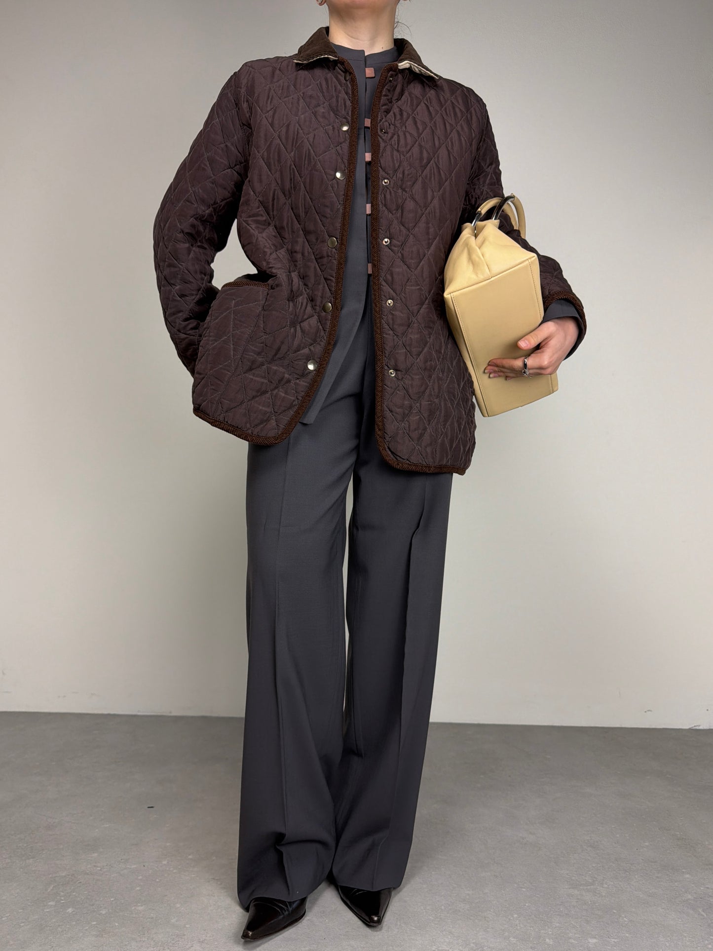 Giacca trapuntata double-face in 100% seta