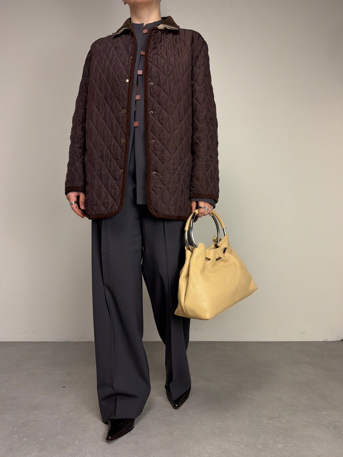 Giacca trapuntata double-face in 100% seta