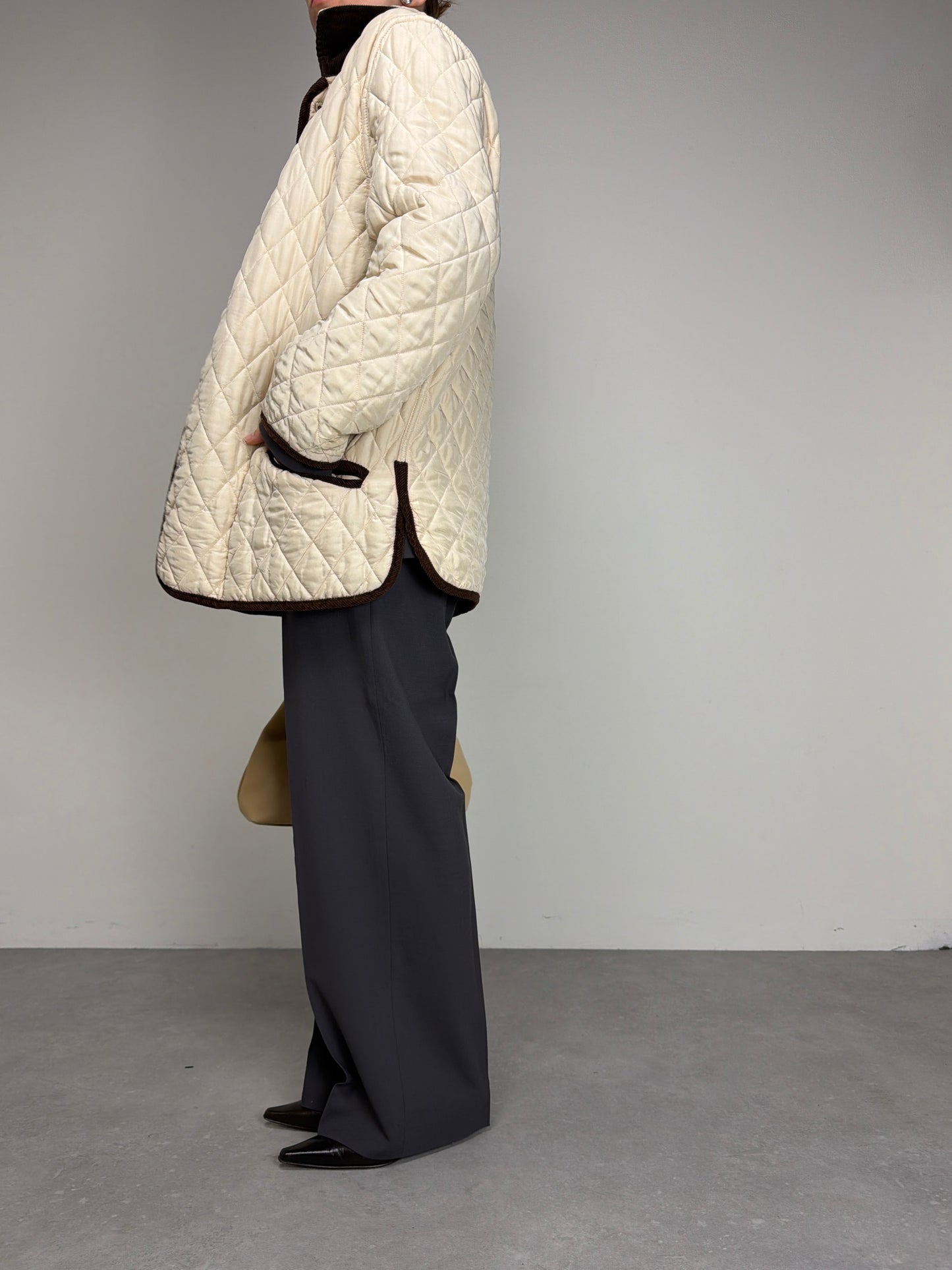 Giacca trapuntata double-face in 100% seta