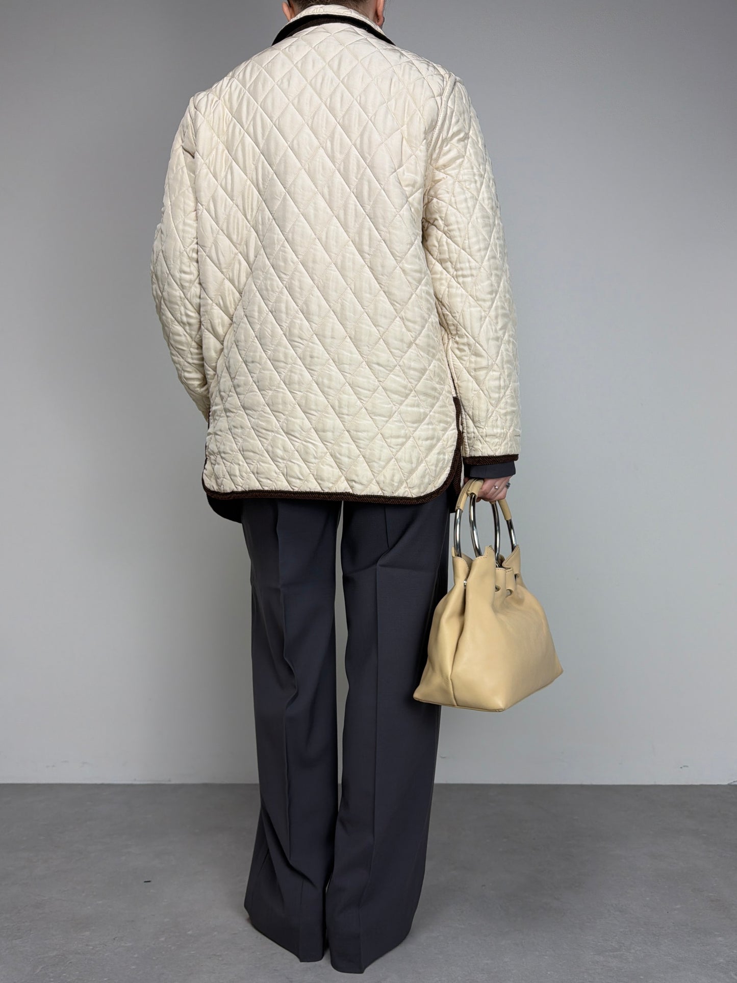 Giacca trapuntata double-face in 100% seta