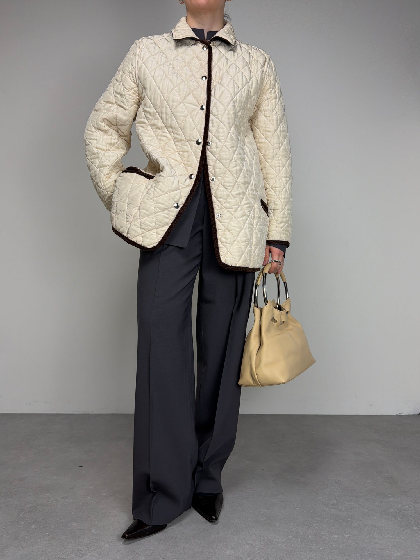 Giacca trapuntata double-face in 100% seta