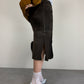 Gonna vintage in camoscio marrone
