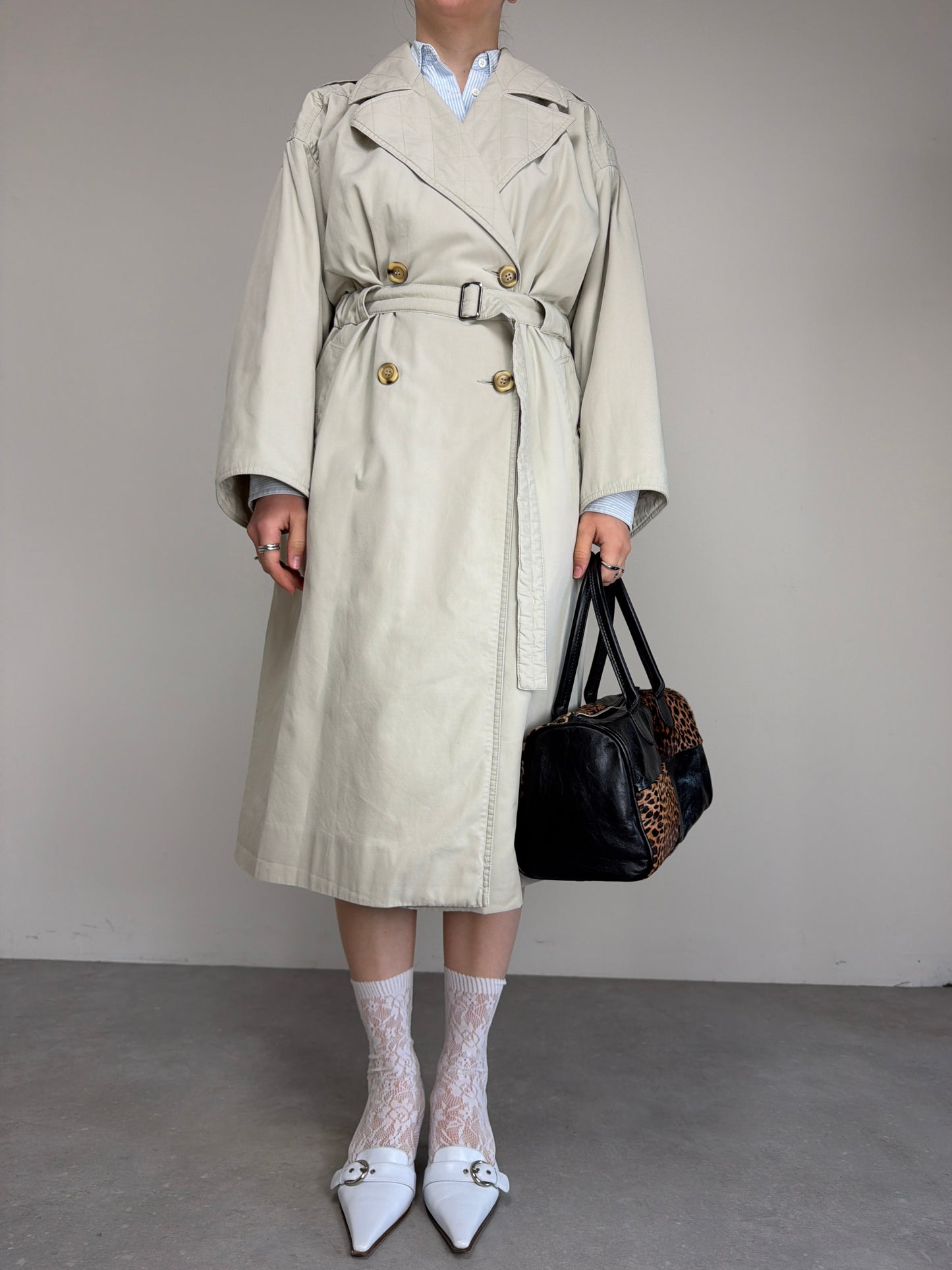 Trench vintage Marella in cotone beige