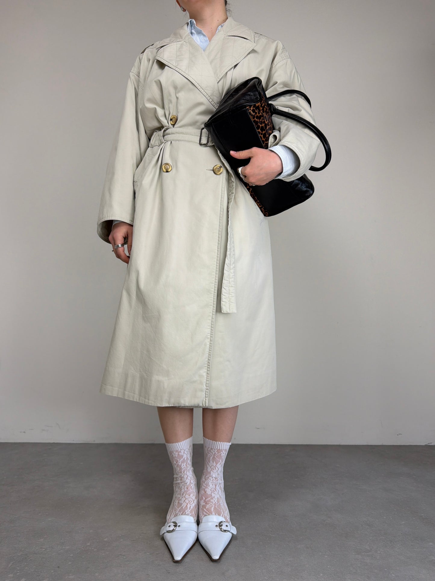 Trench vintage Marella in cotone beige