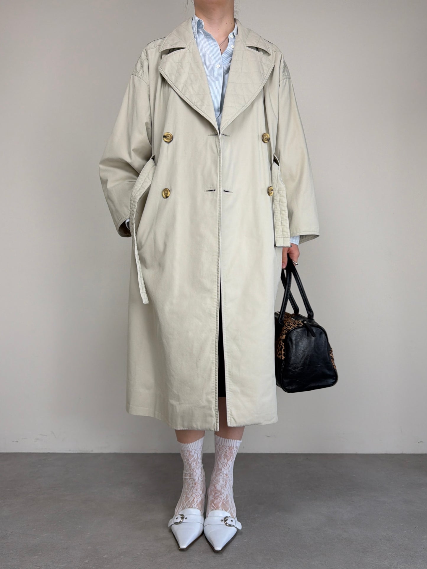 Trench vintage Marella in cotone beige