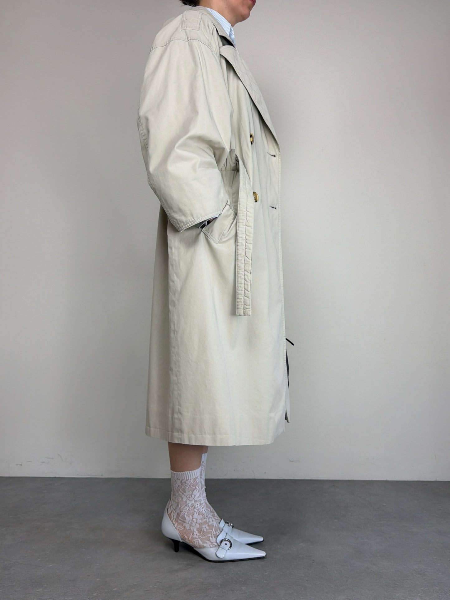 Trench vintage Marella in cotone beige