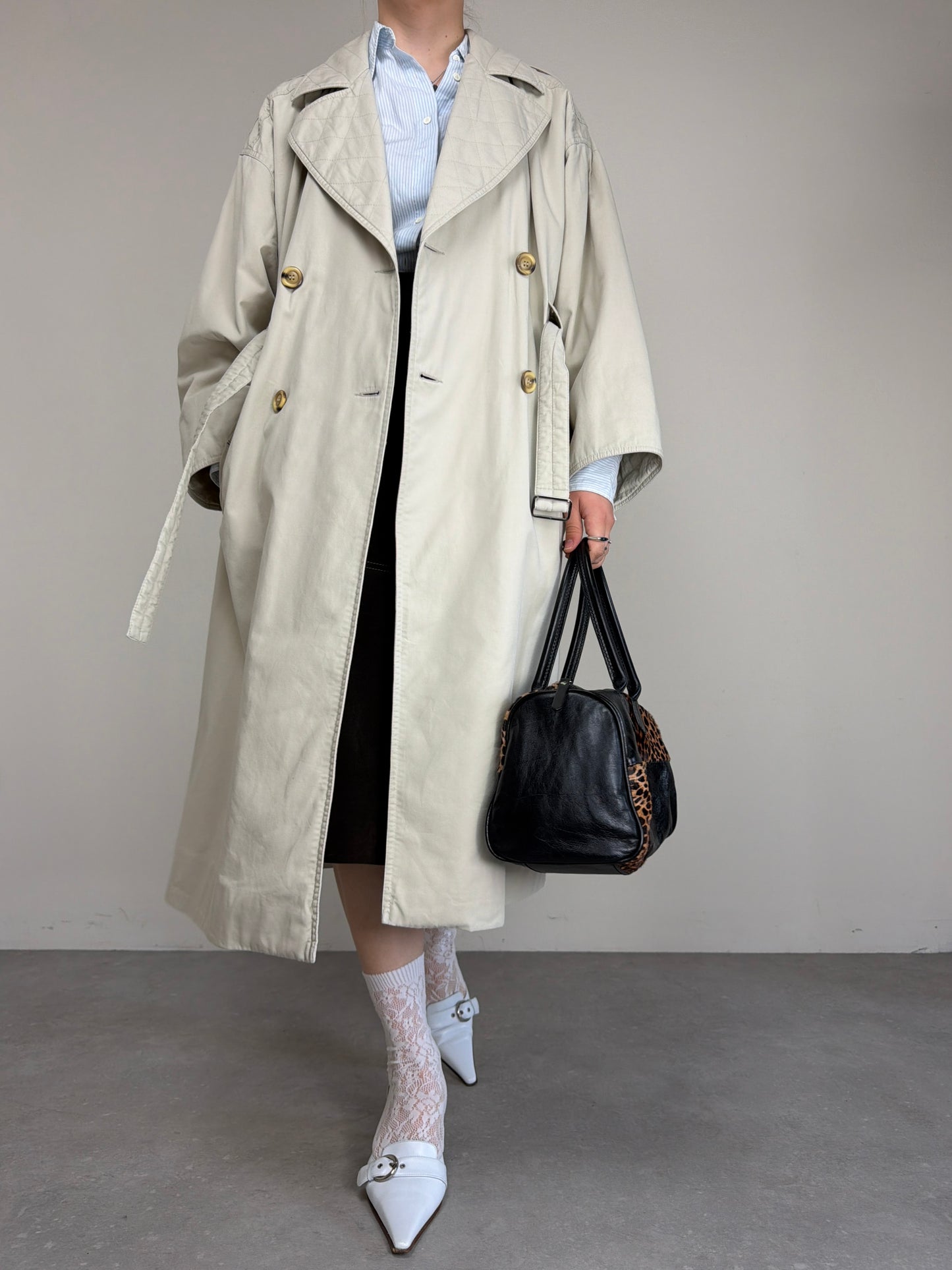 Trench vintage Marella in cotone beige