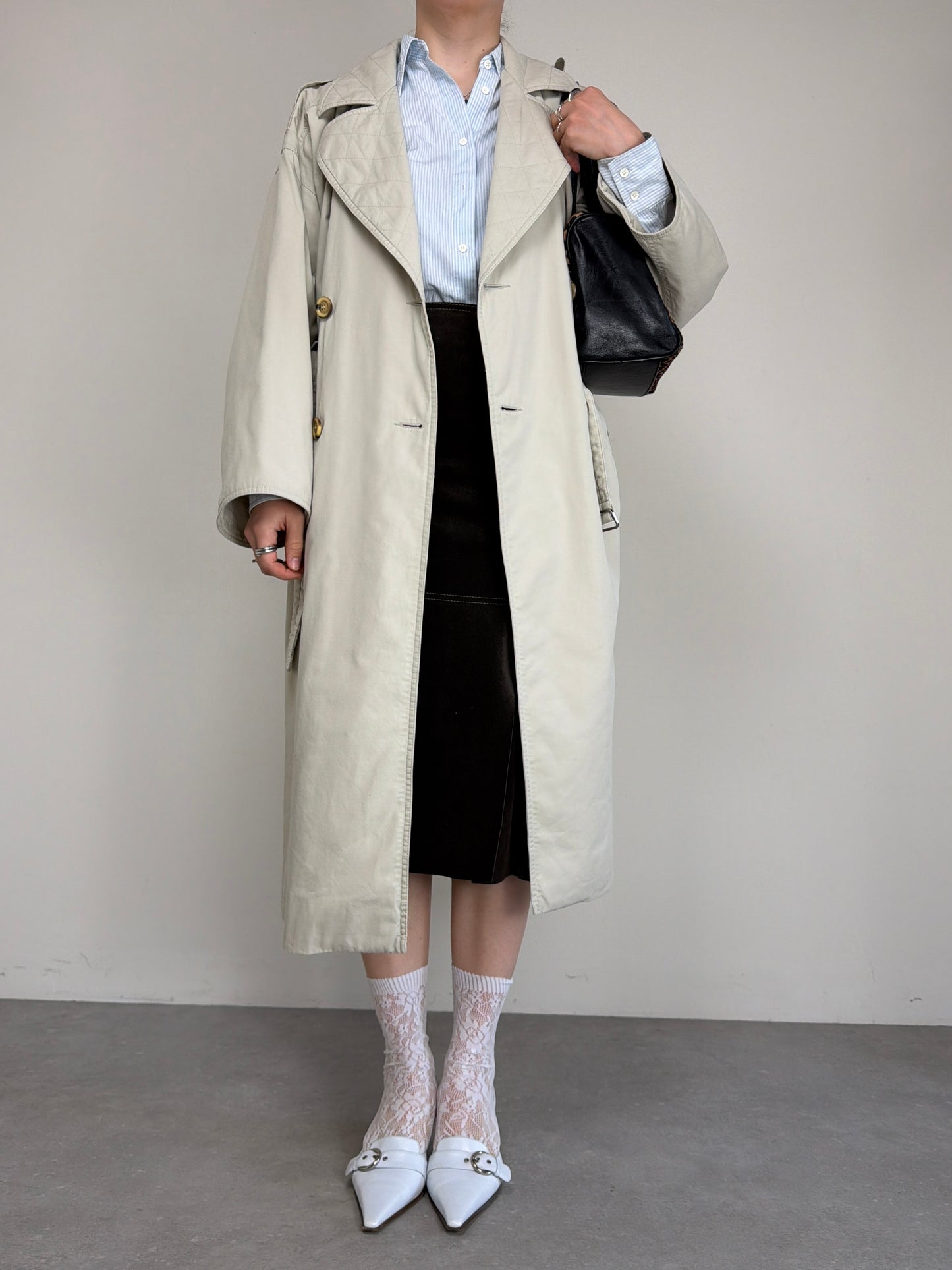 Trench vintage Marella in cotone beige