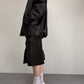 Giacca over in vera pelle marrone