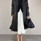 Trench vintage in vera pelle nera