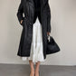 Trench vintage in vera pelle nera