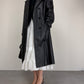 Trench vintage in vera pelle nera