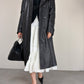 Trench vintage in vera pelle nera