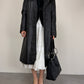 Trench vintage in vera pelle nera