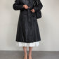 Trench vintage in vera pelle nera