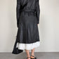 Trench vintage in vera pelle nera