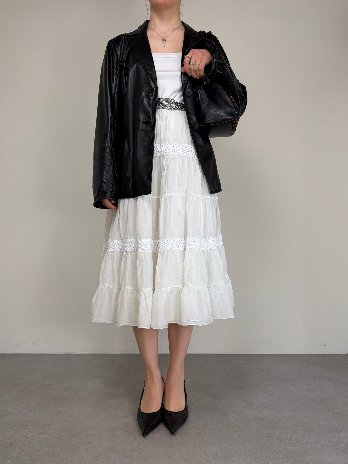 Blazer in vera pelle nera
